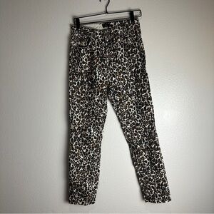 Volcom Leopard Print High Rise Super Stoned Skinny Jeans Pant Button Fly Size 27